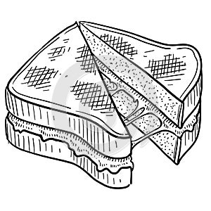 Grilled cheese sandwich sketch