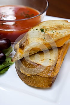 Grilled Cheese Sandwich with Tomato Soup