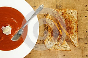 Grilled Cheese Sandwich and Tomato Soup