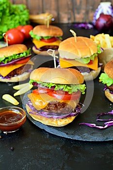 Grilled Cheeseburgers with French Fries - a delicious weekend barbecue idea