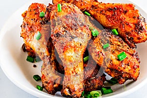 Grilled Chicken / Baked Chicken Legs Garnished with Scallion