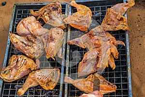 Grilled chicken in a griller