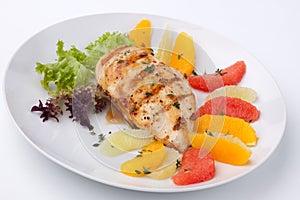 Grilled chicken breast and citrus salad