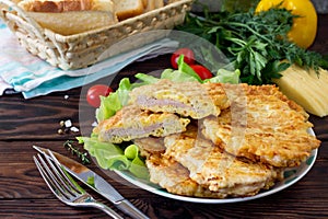 Grilled chicken breasts with cheese. Thanksgiving Turkey dinner