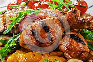 Grilled chicken drumstick