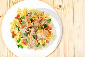 Grilled Chicken Fillet with Pasta Bows