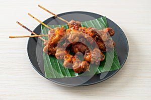 Grilled chicken gizzard skewer in Asian style