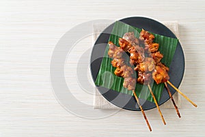 Grilled chicken gizzard skewer in Asian style