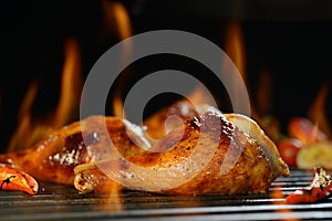 Grilled chicken leg