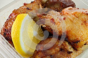 Grilled chicken legs with spicy