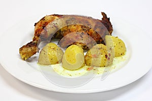 Grilled chicken with potatoes