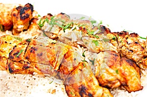 Grilled chicken with rice photo