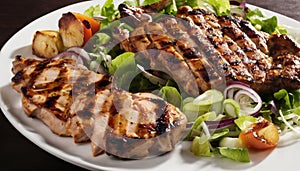 Grilled chicken and salad, a healthy and delicious meal option