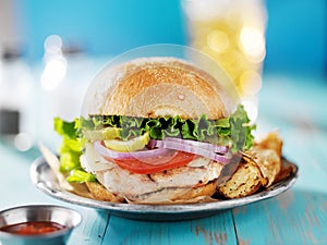 Grilled chicken sandwich photo