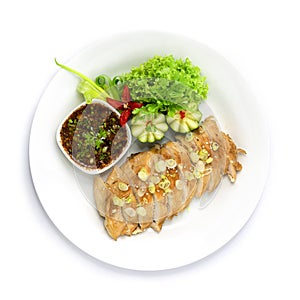 Grilled Chicken with Spicy Sauce Northeast style Thai Food Fusion Healthy  Cleanfood and Dietfood