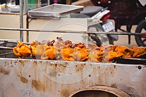 Grilled chicken on the stove Thai style food