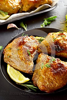 Grilled chicken thighs