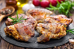 Grilled chicken thighs