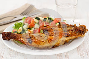 Grilled chicken with vegetable salad