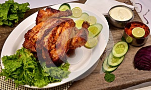 Grilled chicken and vegetable try
