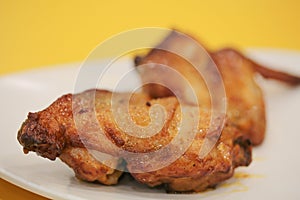 Grilled Chicken on yellow background