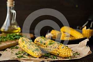 Grilled Corn on the cob with Chili, Cilantro, and Lime
