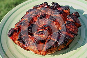 Grilled country style pork loin 4