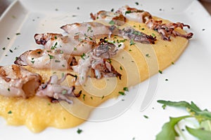 Grilled cuttlefish with polenta