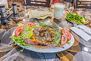 grilled delicious liver Turkish shish kebab