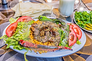 grilled delicious liver Turkish shish kebab