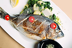 Grilled Dorade Fish on the plate