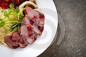 grilled duck breast with sauce