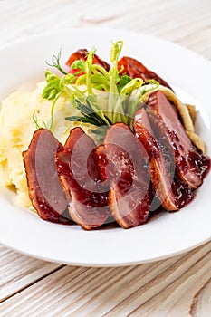 grilled duck breast with sauce