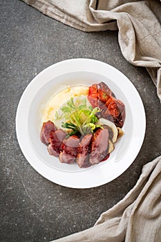 grilled duck breast with sauce