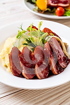 grilled duck breast with sauce