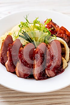 grilled duck breast with sauce