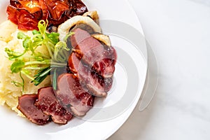 grilled duck breast with sauce