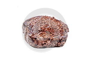 Grilled fillet mignon or tenderloin beef steak Isolated on white background, top view.