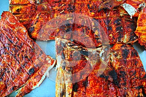 Grilled fish achiote tikinchick Mayan sauce