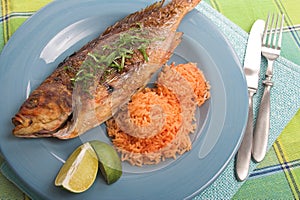 Grilled fish dinner