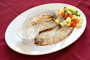 Grilled Fish Filet, lebanese food.