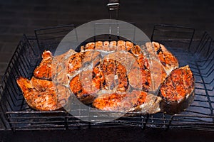 Grilled fish on a grill
