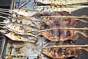 Grilled fish in kep market cambodia