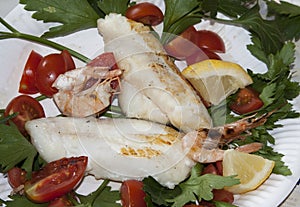 Grilled fish, pesci alla griglia photo