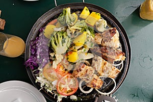 Grilled Fish with severed with fresh Vegetables