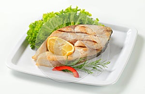 Grilled fish steak