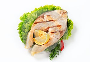 Grilled fish steak