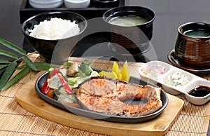 Grilled Fish Steak, Rice Set Japanese food