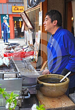 Grilled Fish at a street stall in Kyoto, Japan