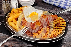 Gammon Egg And Chips Meal